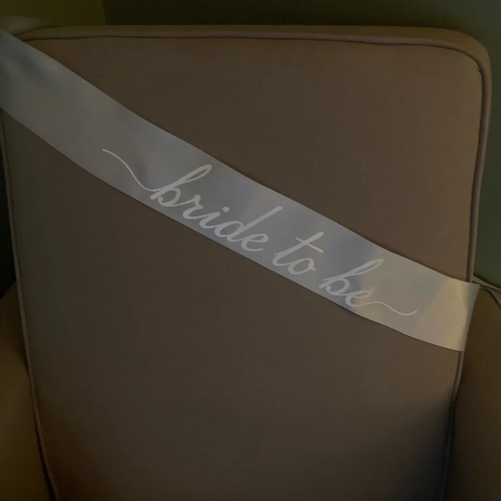 Bride To Be White Cat Eye Sunglasses with Rhinestones and Bride To Be Sash